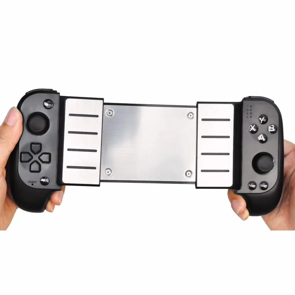 Cytec wireless Bluetooth telescopic game controller extended with smartphone attached in black colour