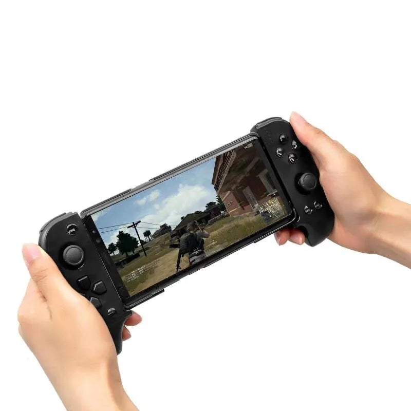 Cytec wireless Bluetooth telescopic game controller extended with smartphone attached in black colour