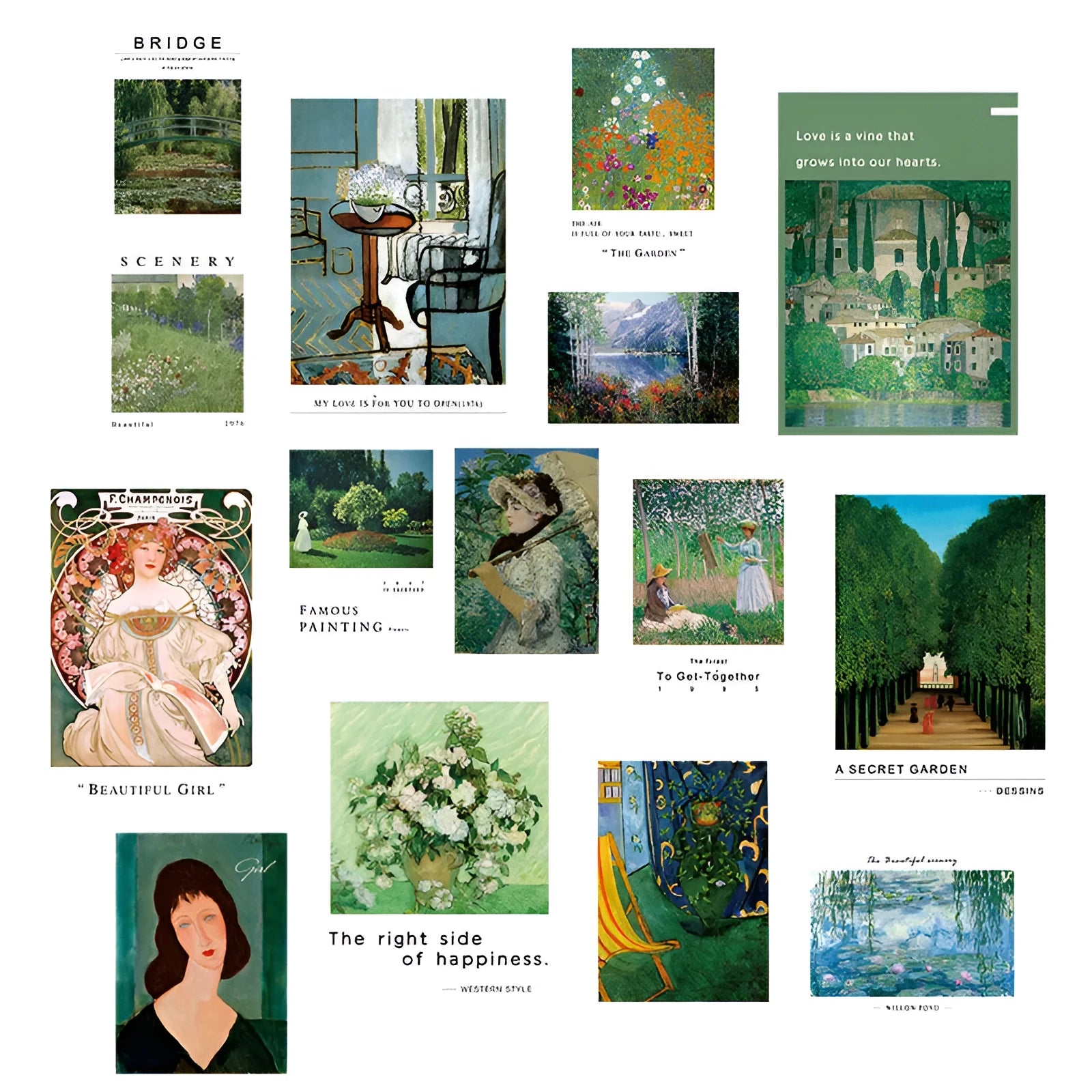 Nordic literary style wall mural with nature themes for bedroom decoration