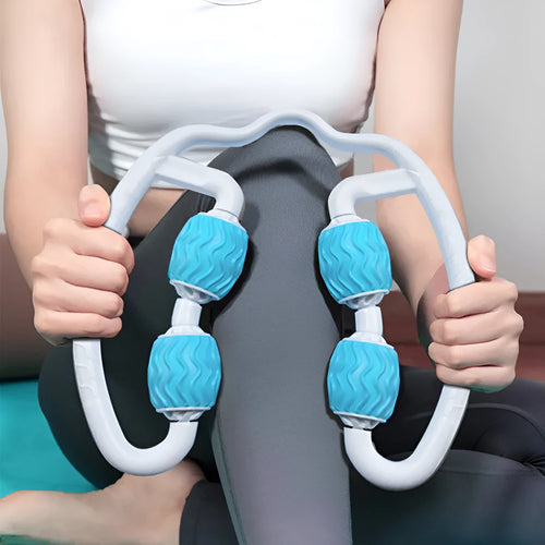 Purple and pink annular silicone leg massage roller fitness equipment
