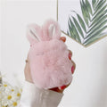 Pink rabbit ear silicone protective cover for Apple AirPods charging case