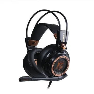 Black noise-cancelling over-ear USB headphones for PC computer with 40mm driver and 2.2m cable