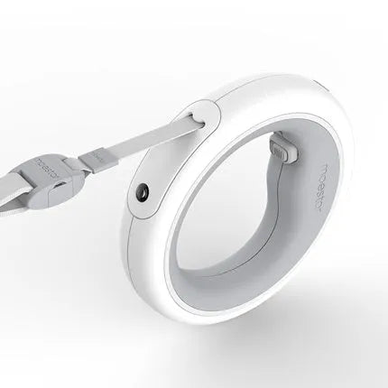 Meng Wangxing UFO retractable dog leash with nylon ribbon flashlight and anti-slip handle for small medium dogs