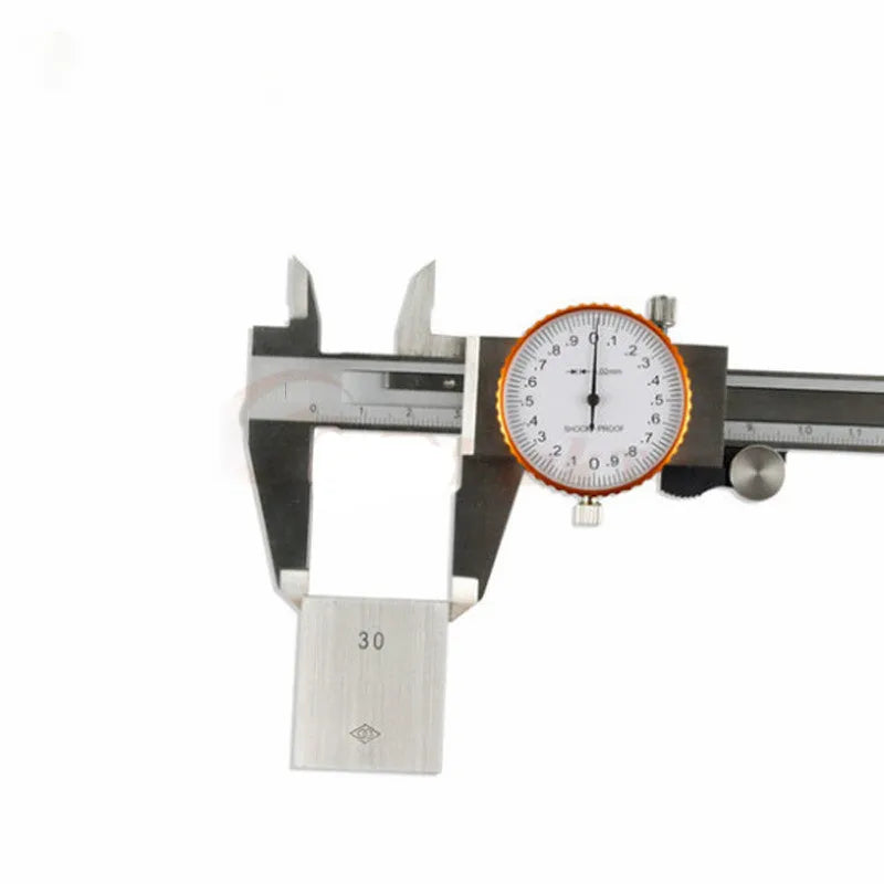 Plastic vernier caliper measuring tool with 0-150mm capacity and stainless steel components