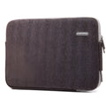 Cotton herringbone liner bag for laptop in khaki, compatible with 11-17 inch notebooks