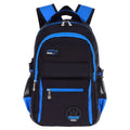 Waterproof nylon school backpack for students with multiple compartments in green colour