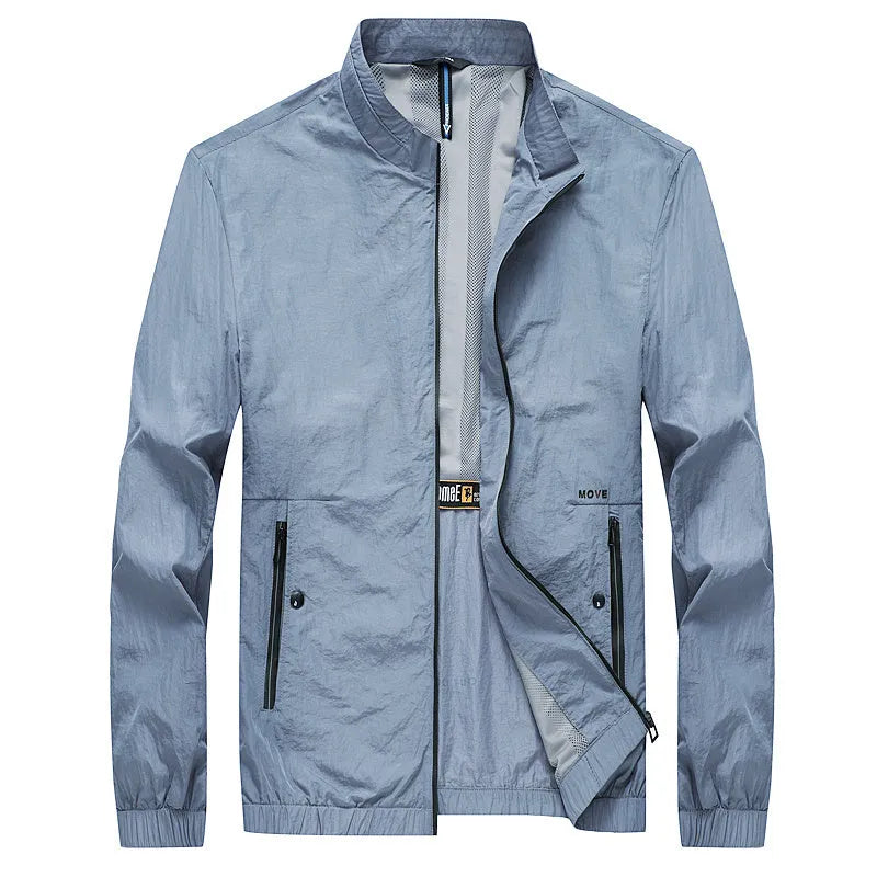 Kentino blue lightweight polyester mens summer sunscreen shirt for casual wear.