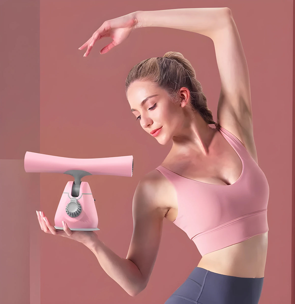 Sit-ups aid with suction cup, fixed feet, thick soft foam padding, TPR body, three-gear height and stepless angle adjustment.