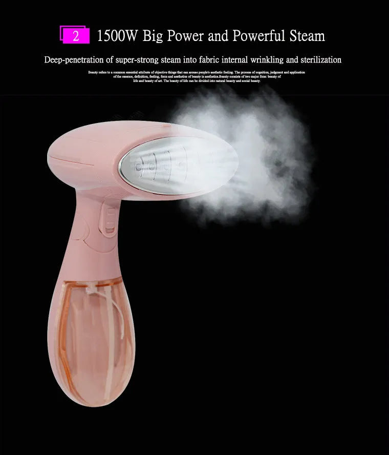 Pink Sokany electric steam ironing brush for clothes on a white background.