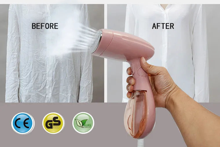 Pink Sokany electric steam ironing brush for clothes on a white background.