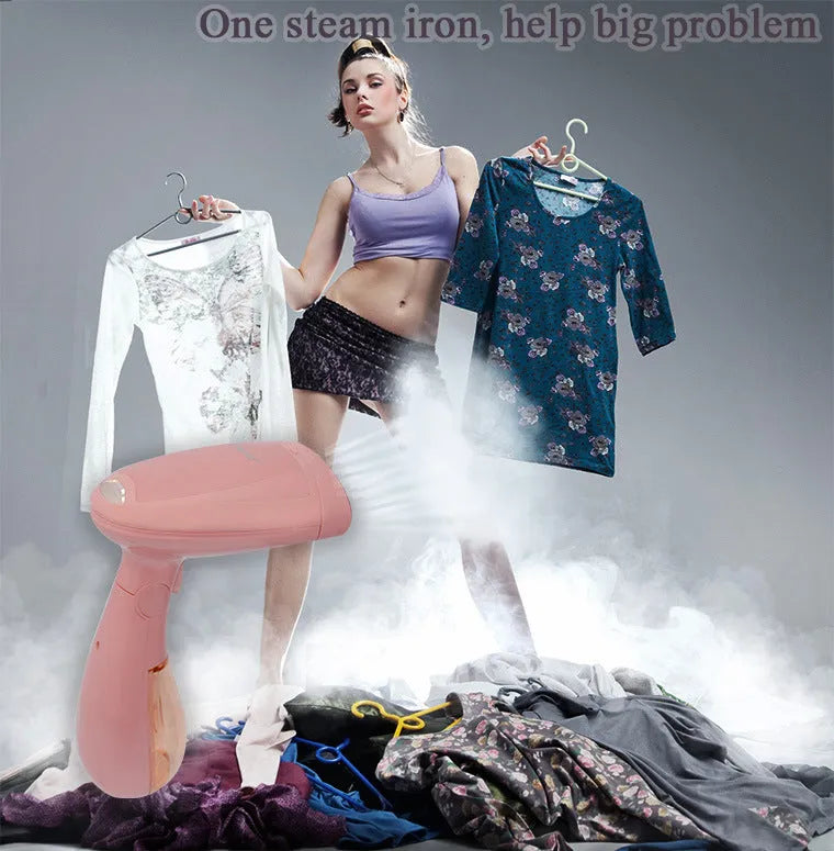 Pink Sokany electric steam ironing brush for clothes on a white background.