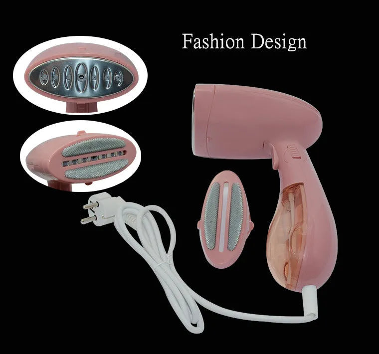 Pink Sokany electric steam ironing brush for clothes on a white background.