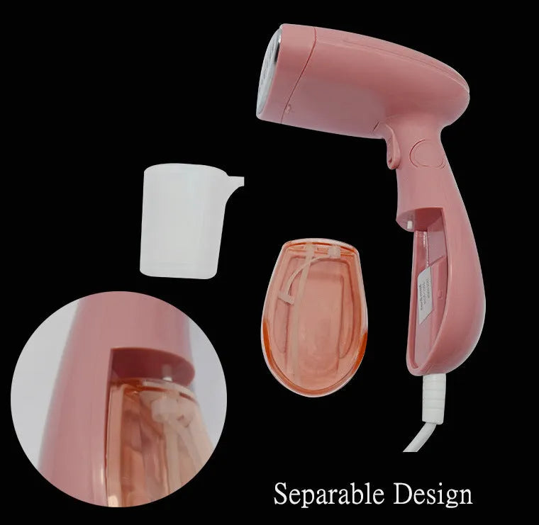 Pink Sokany electric steam ironing brush for clothes on a white background.