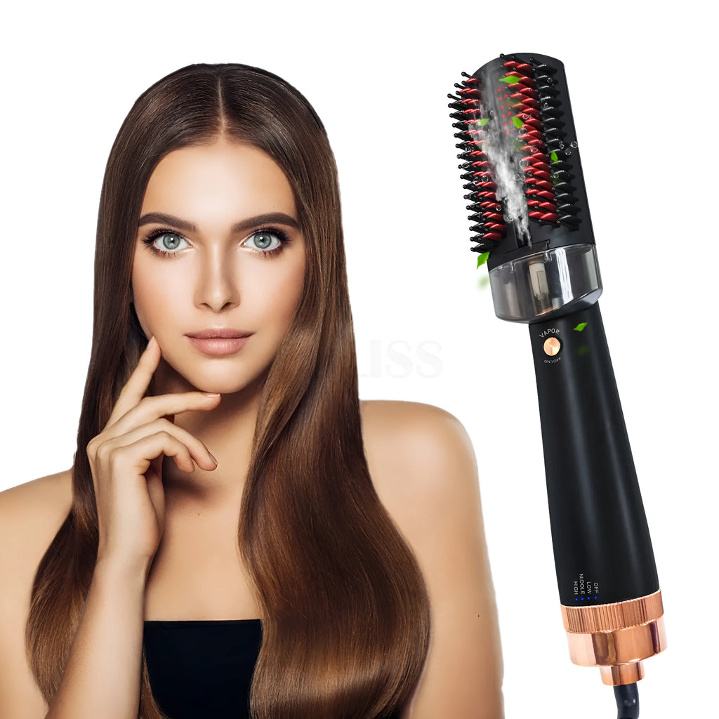 Black and pink wet dry infrared hot air comb with temperature control dial