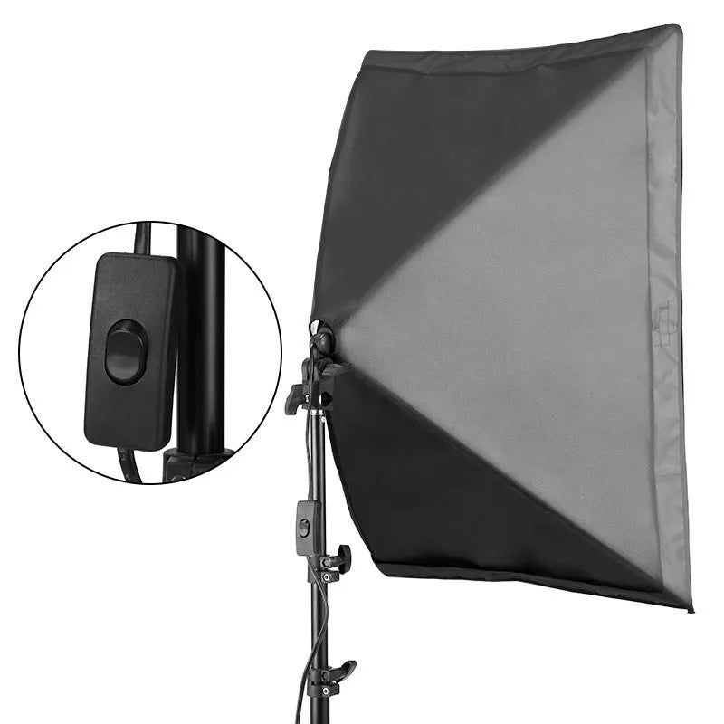 50x70cm photography softbox lighting kit with 2 metre stand for studio portrait shooting