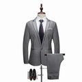 Men's suit set with slim-fit jacket and jeans in khaki colour for weddings