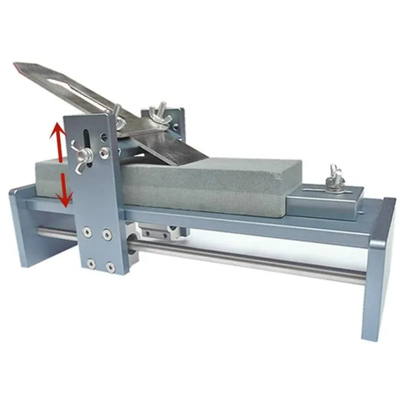 Fixed angle sharpening tool for woodworking chisels and planers made from aluminium alloy.