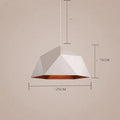 Nordic geometric single-head iron chandelier in black or white, 25cm diameter