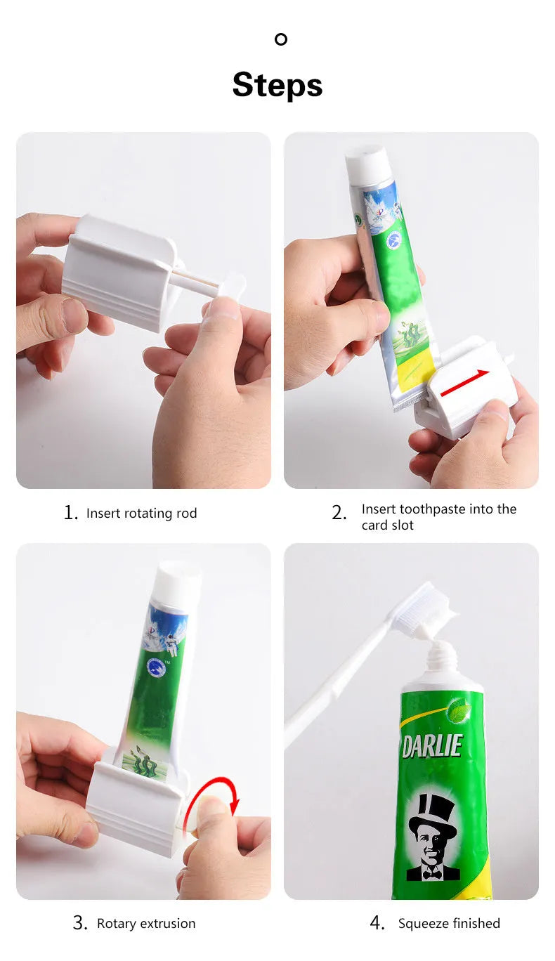Large white ABS plastic toothpaste squeezer with red accents, used to squeeze toothpaste tubes flat