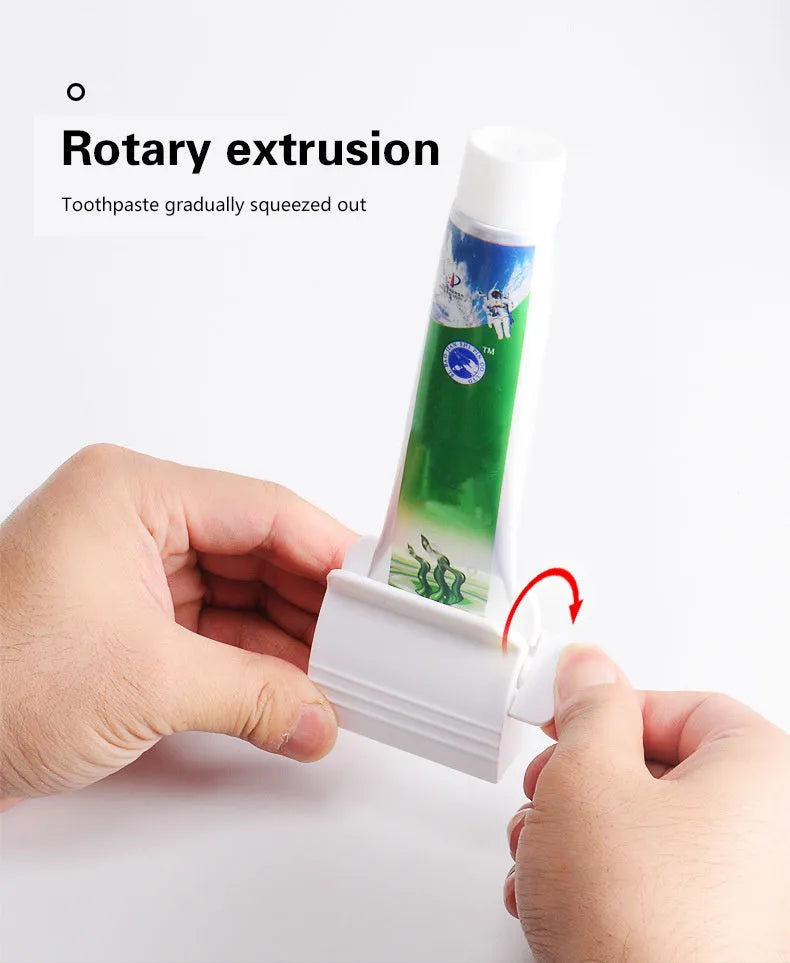 Large white ABS plastic toothpaste squeezer with red accents, used to squeeze toothpaste tubes flat
