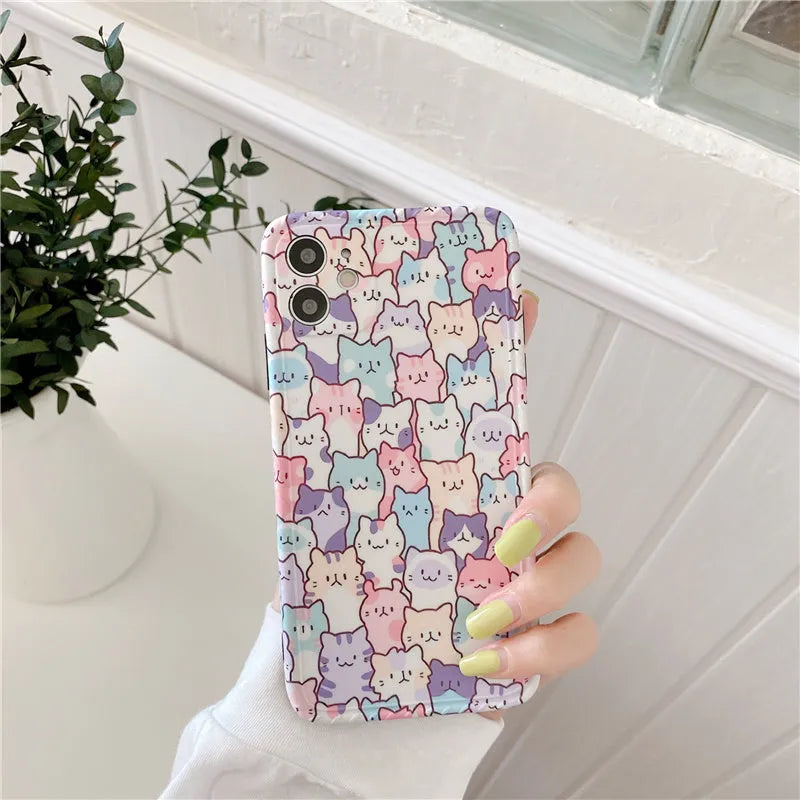 Cartoon style TPU protective case for iPhone mobile phone.