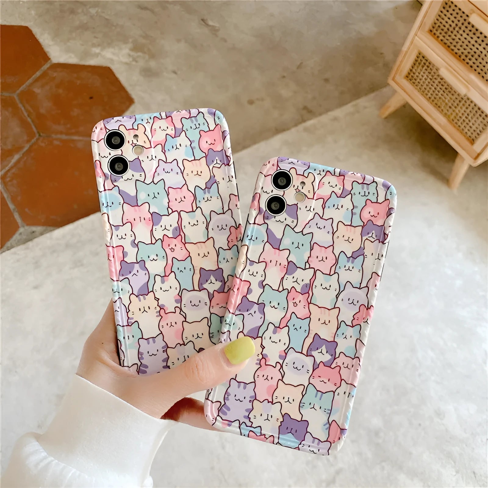 Cartoon style TPU protective case for iPhone mobile phone.