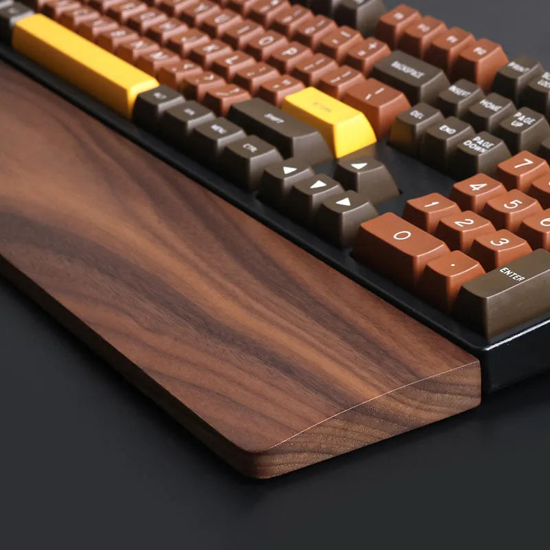 Walnut wood mechanical keyboard wrist pad ergonomic hand rest seamless design colour option A