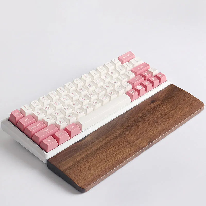 Walnut wood mechanical keyboard wrist pad ergonomic hand rest seamless design colour option A