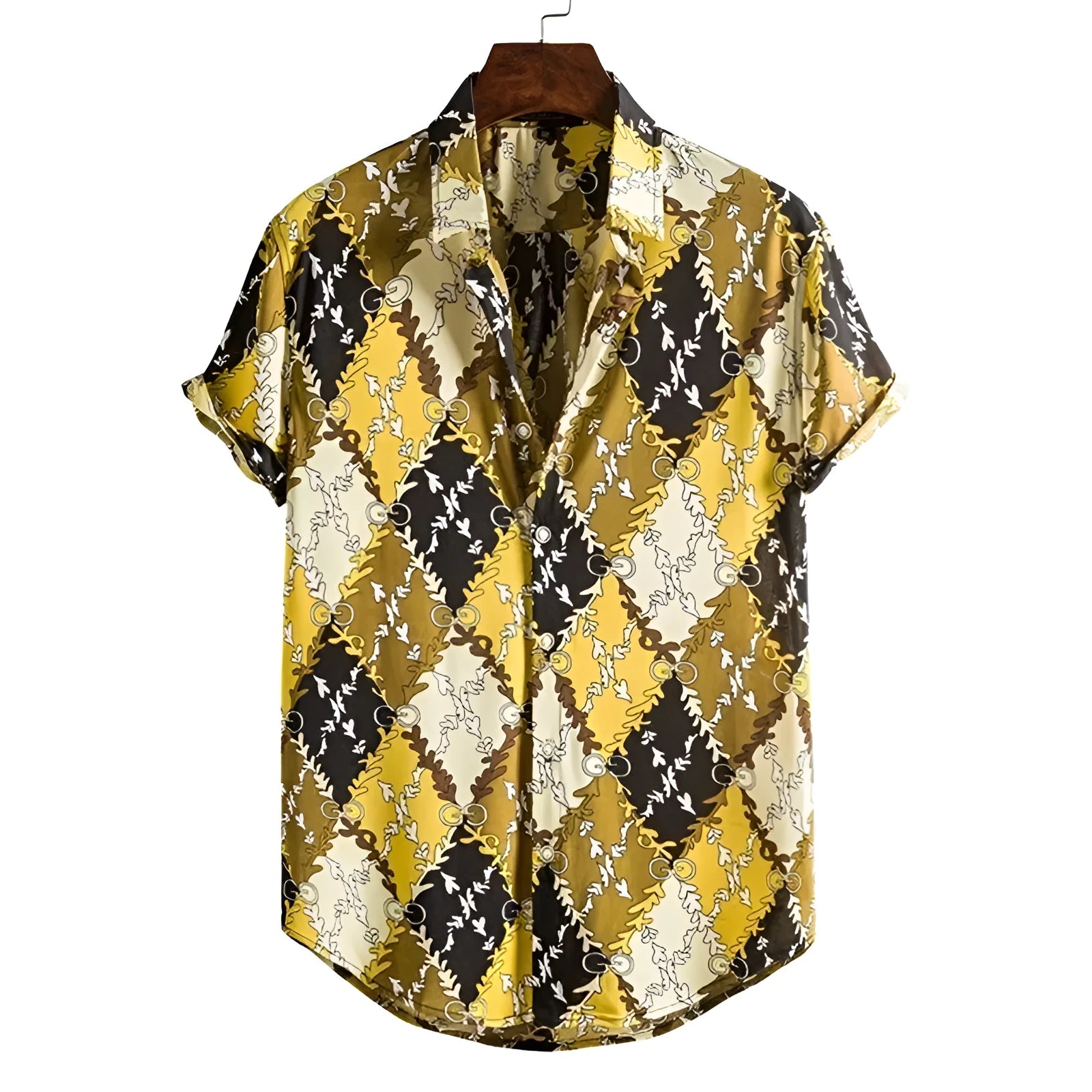 Casual cool streetwear polo shirt for men with long sleeves and pointed collar in loose fit