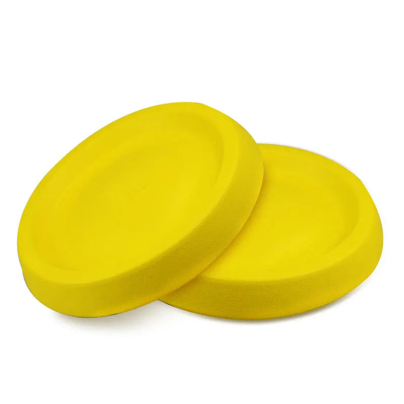 Yellow EVA plastic dog throwing toy weighing 70g for training and interactive play