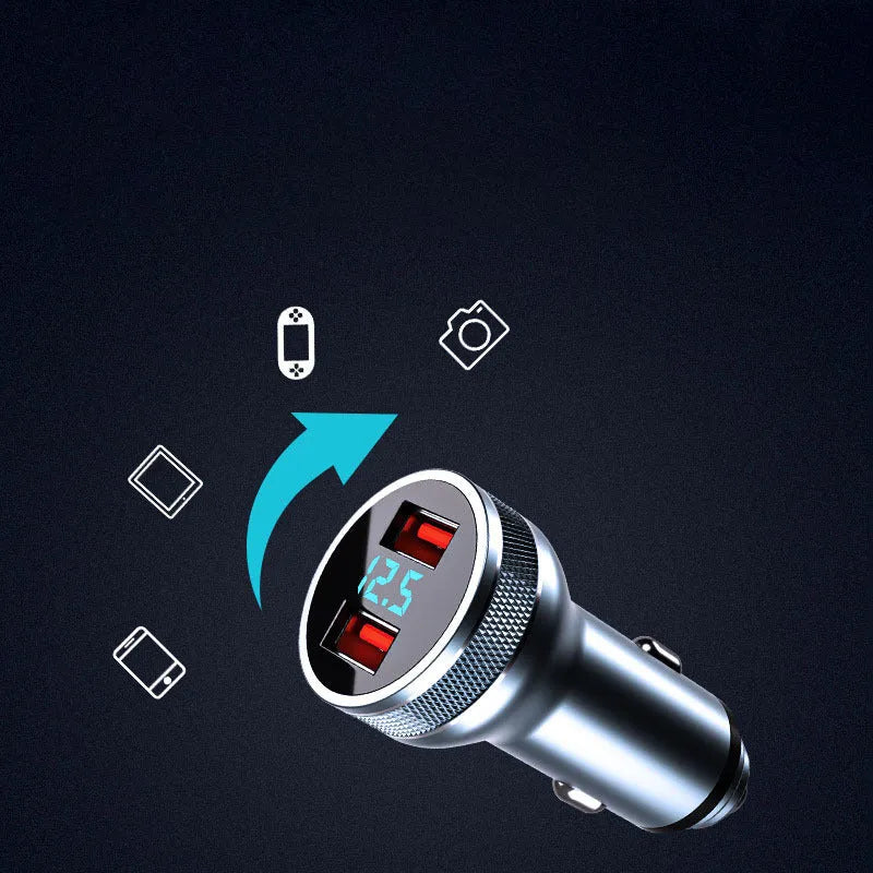 Spot New Digital Display Car Charger 36W dual hole QC3.0 PD fast charge for vehicles