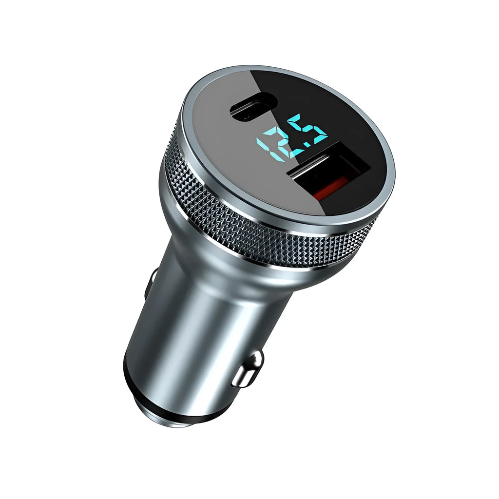 Spot New Digital Display Car Charger 36W dual hole QC3.0 PD fast charge for vehicles