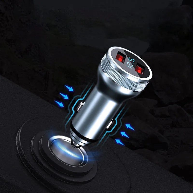Spot New Digital Display Car Charger 36W dual hole QC3.0 PD fast charge for vehicles