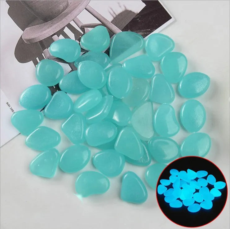 Luminous stones fluorescent aquarium pebbles in mixed colours, 200g pack of 100