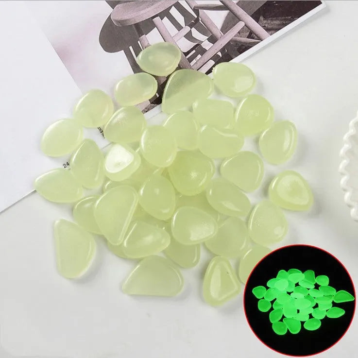 Luminous stones fluorescent aquarium pebbles in mixed colours, 200g pack of 100