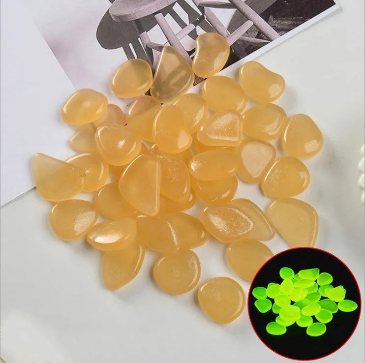 Luminous stones fluorescent aquarium pebbles in mixed colours, 200g pack of 100