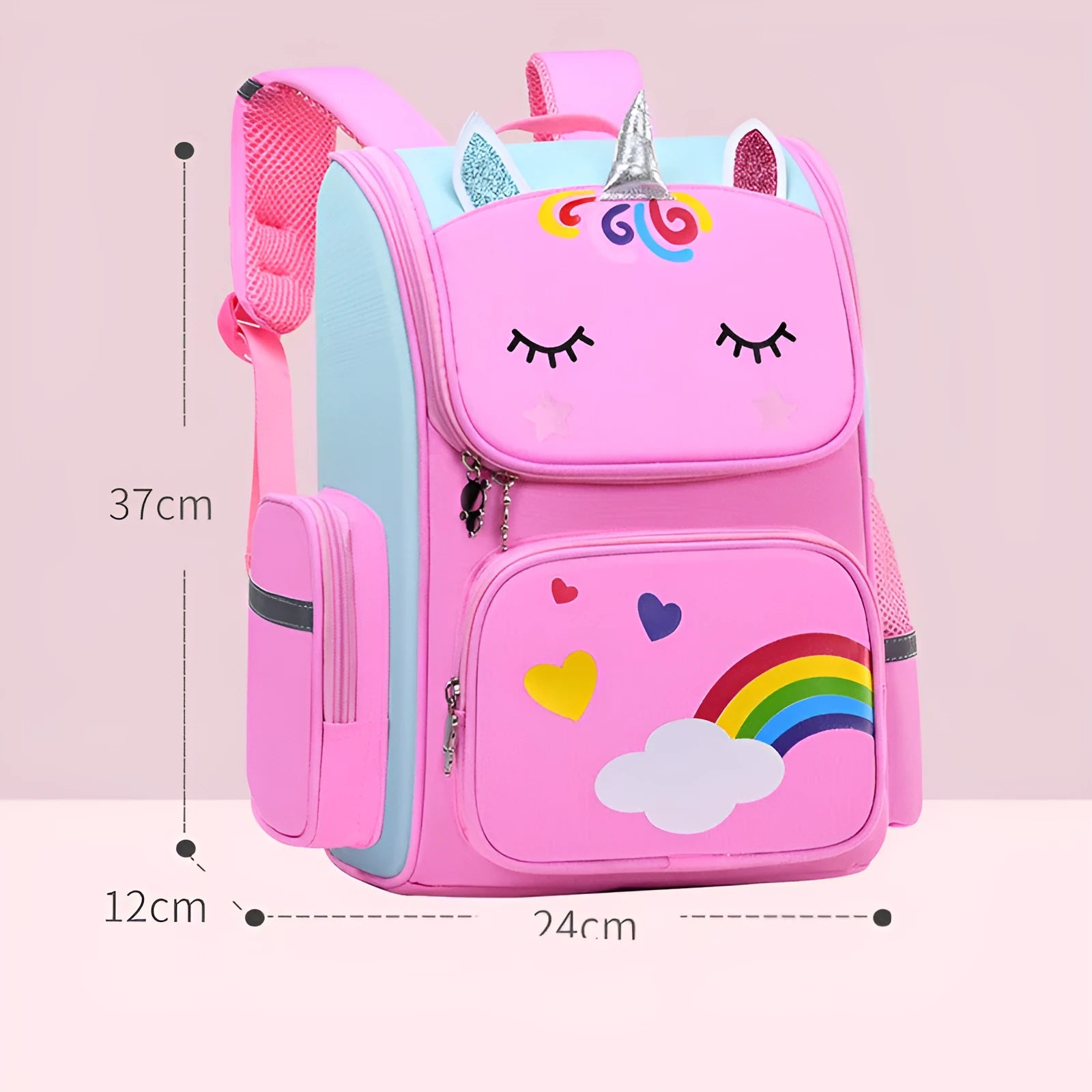 Children's polyester school bag for primary students in royal blue colour with wear-resistant construction