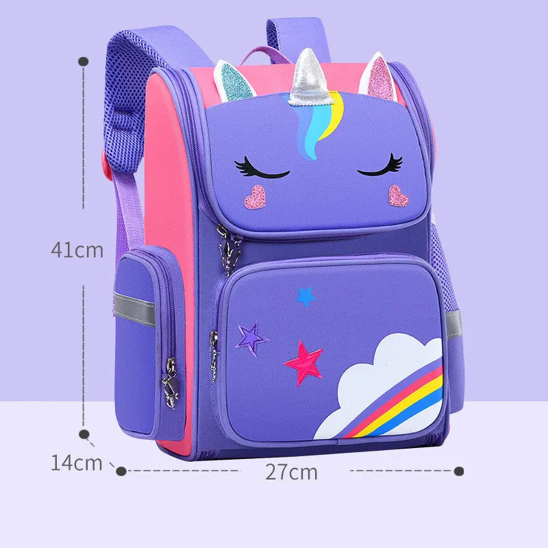 Children's polyester school bag for primary students in royal blue colour with wear-resistant construction