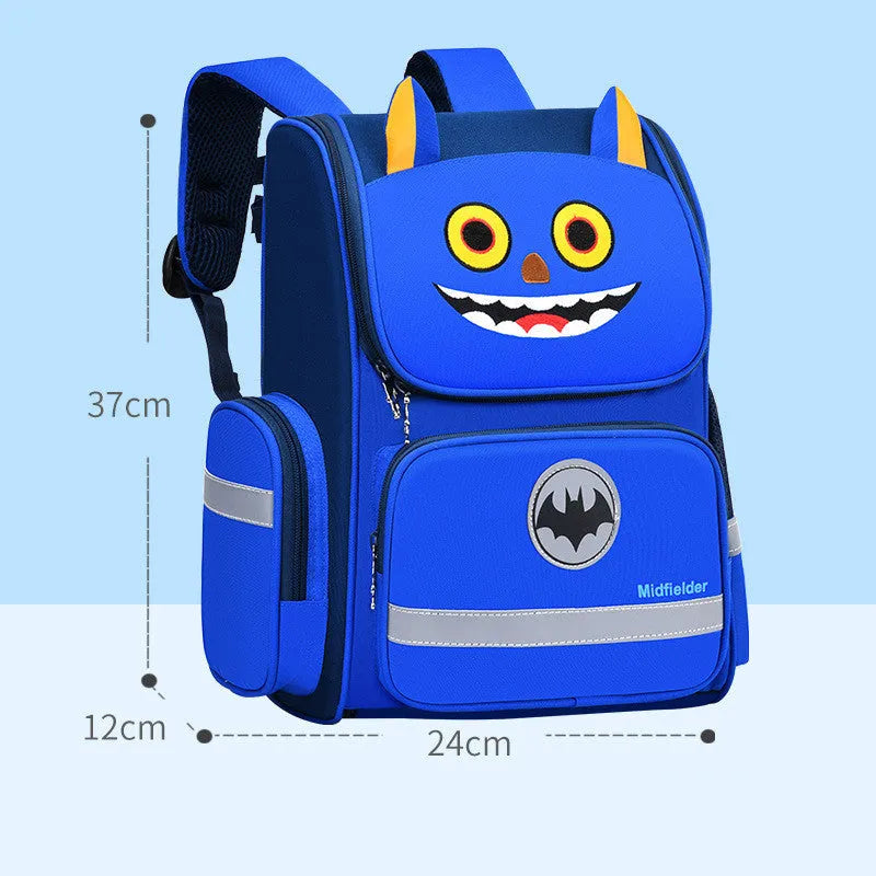 Children's polyester school bag for primary students in royal blue colour with wear-resistant construction