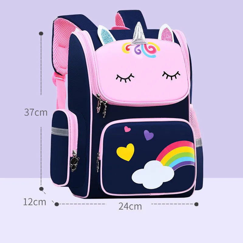 Children's polyester school bag for primary students in royal blue colour with wear-resistant construction