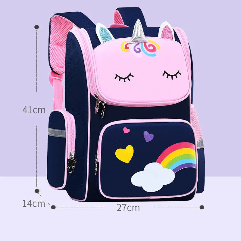 Children's polyester school bag for primary students in royal blue colour with wear-resistant construction