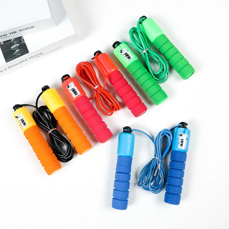 Professional electronic counting skipping rope with adjustable length, handle length 17cm, available in four colours