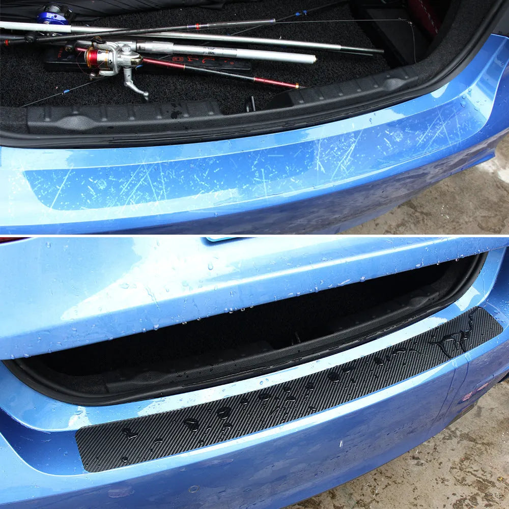 Carbon fiber anti-scratch strip anti-kick film protective pad for trunk pedal, 104 cm or 90 cm length