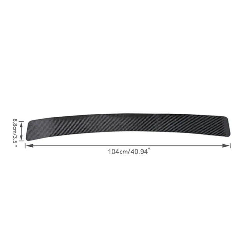 Carbon fiber anti-scratch strip anti-kick film protective pad for trunk pedal, 104 cm or 90 cm length