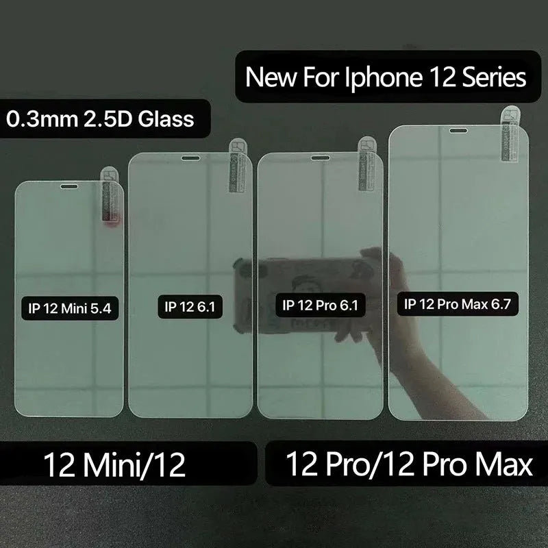 Transparent tempered glass screen protector for Apple iPhone 12 series anti-fingerprint front film