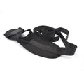 Black polyester cotton yoga stretch strap, 12cm x 10cm x 3cm, for fitness and ligament stretching