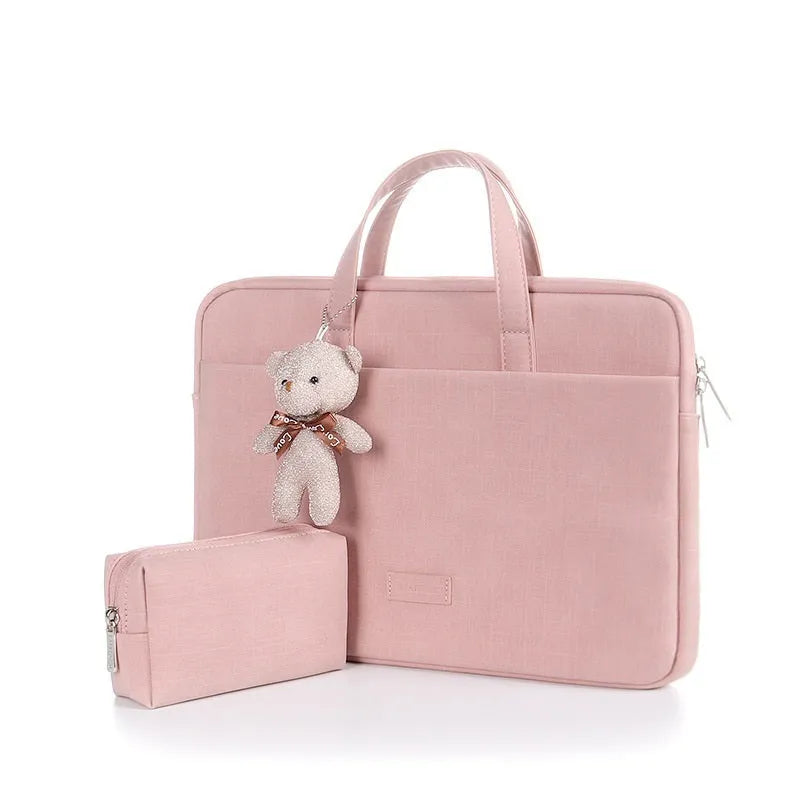 15.6 inch Oxford cloth laptop bag in grey with zipper closure and computer pocket