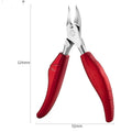 Stainless steel nail clippers with coloured ABS handle options on white background