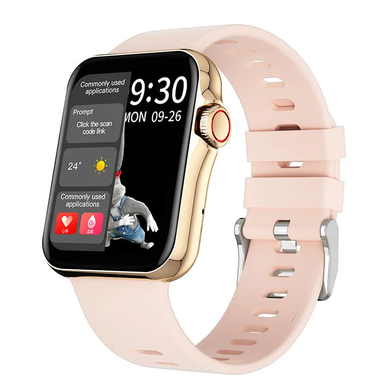 D06 smart watch with colour screen and black liquid silicone strap on a wrist