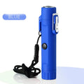 Rechargeable USB pulse lighter with compass and three-speed flashlight, outdoor travel tool